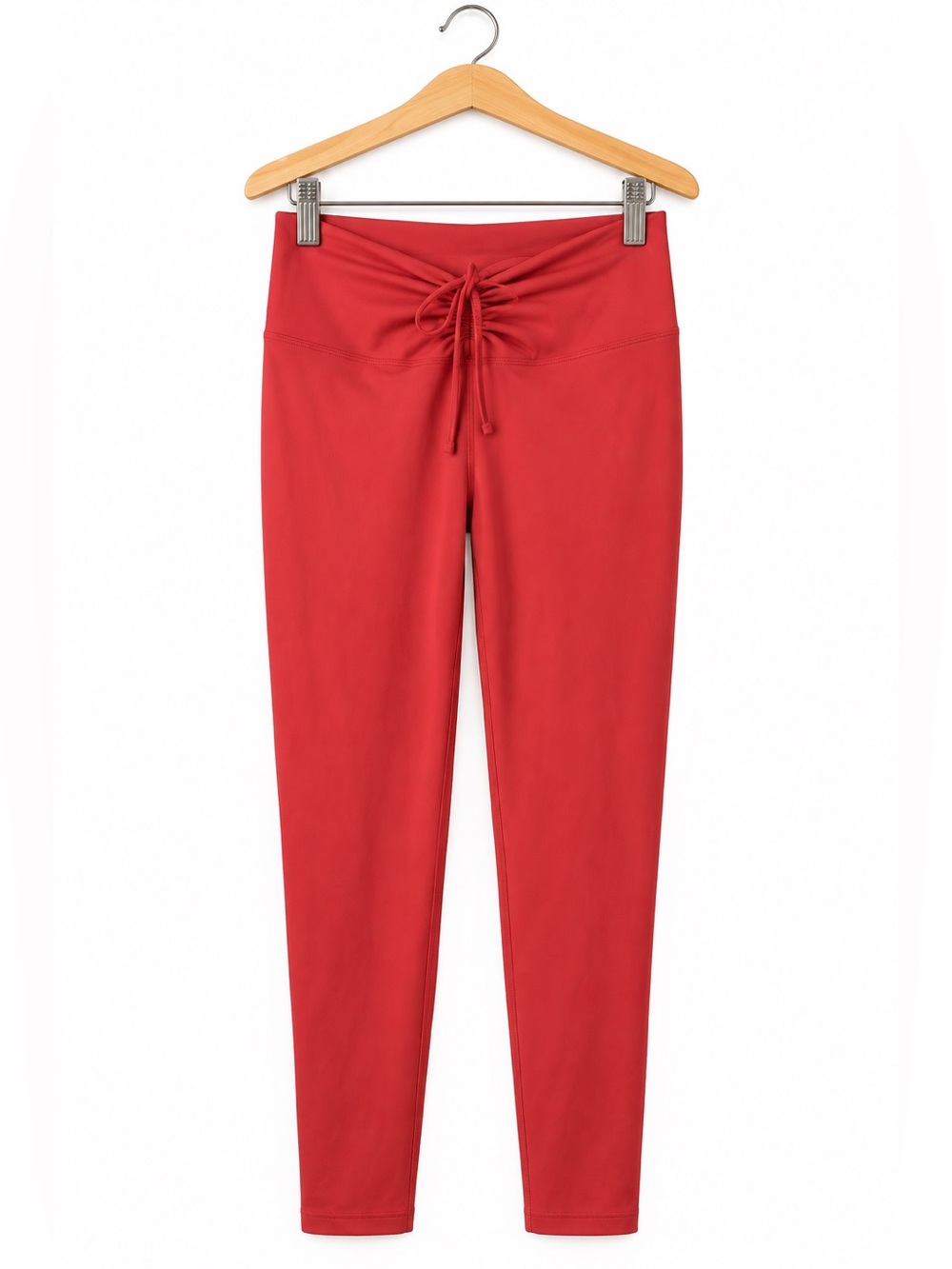 PINK Victoria’s Secret Active Red Ruched Drawstring Leggings Large High Rise